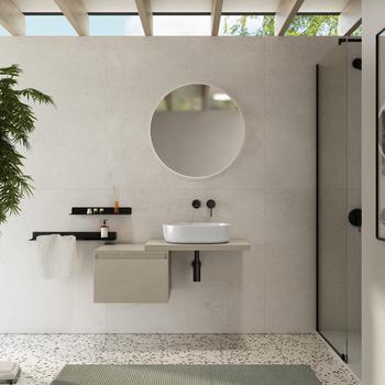 Ripiano Lavabo Bagno Sopra Rubinetto, In Acciaio Al Carbonio, Con Ventose, Dimensioni 40x11x6 Cm O 50x11x6 Cm