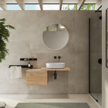 Mobile bagno 2 cassettoni in laminato con lavabo vasca sinistro incluso  offerte 120x48