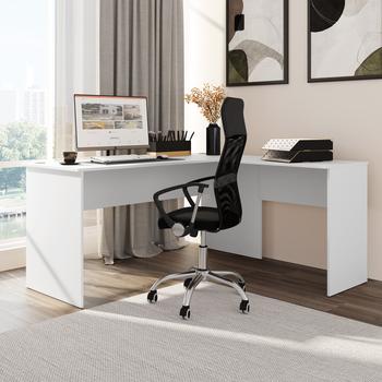 Scrivania Per Computer Con 2 Cassetti, Scrivania Compatta Da Ufficio Per Casa Bianco 98269983