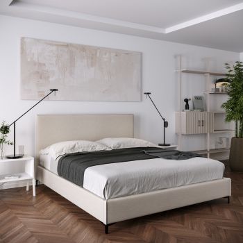 Letto design con gambe Letto matrimoniale nathy, design moderno in finitura  savana Collezione esclusiva a prezzo