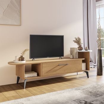 Soggiorno mobile TV rovere e laccato verde - Visma Arredo OUTLET