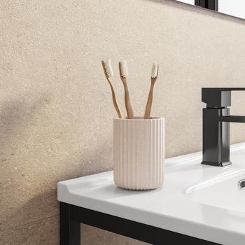 Set Bagno IHave Con Portaspazzolini Da Parete, Dosatore Automatico Dentifricio E 3 Tazze - Adesivo, Senza Fori