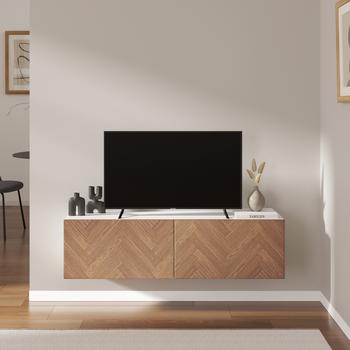 Tv 60 Pollici Mobile Porta Tv Bianco E Legno Pagina Mobili Tv