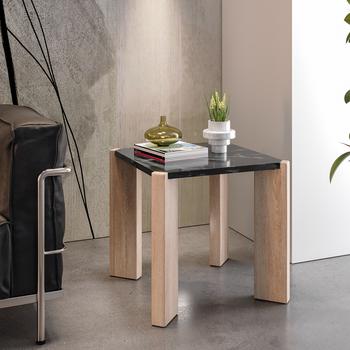 D&H FURNIMMT Tavolino Rotondo Da 50,8 Cm, 2 Ripiani In Legno E Metallo, Per Piccoli Spazi - Soggiorno, Camera, Balcone