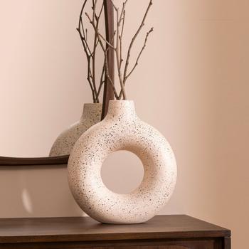 Vaso In Ceramica Bianco 25 Cm Per Fiori Pampas – Design Minimalista E Moderno Per Interni