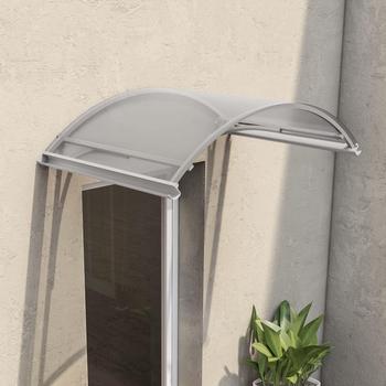 Pensilina Da Esterno Avilia Home 80x100 Cm – Struttura In ABS Nero Con Copertura In Policarbonato, Antipioggia E Parasole, Facile Da Installare