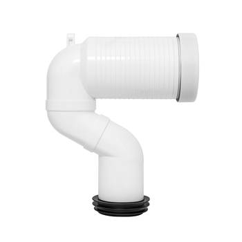 Tubo per scarico WC a gomito 90° con foro per ispezione Ø100mm 40cm bianco