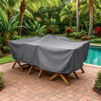 Copertura Tavolo Esterno Impermeabile 60x60x75 Cm – Tessuto Oxford 420D, Antivento E Antipolvere Per Giardino