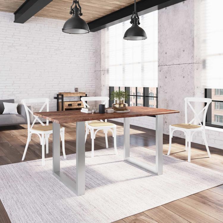 Tavolo Da Pranzo Scandinavo 2 Posti In Bambù E MDF, Design Moderno E Salvaspazio, Perfetto Per Cucine Piccole - Foto 3
