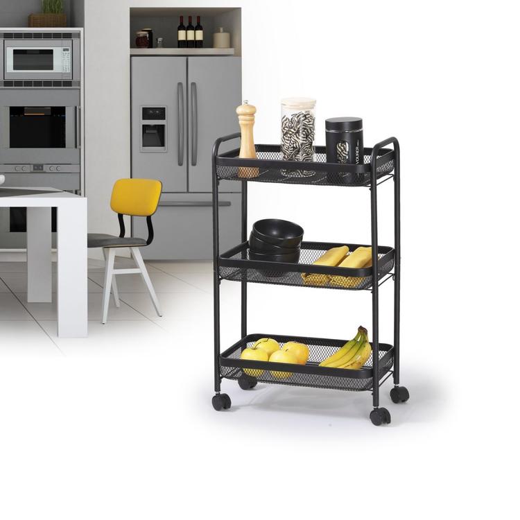 Carrello Organizer Multipiano LIETEX Con Ruote - 5 Ripiani, Colore Blu Metallizzato, Dimensioni 128x41x28 Cm, Materiale ABS