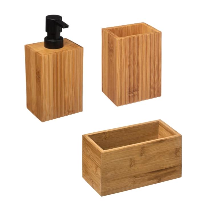 Set Bagno Wendy Meubetmoi - 4 Pezzi In Poliresina E Base Minerale, Design Classico Nero