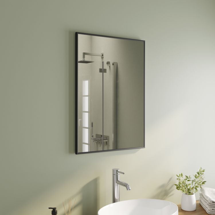 Specchio ovale da parete per bagno con cornice in metallo specchio moderno  da parete per camera da letto appeso orizzontale o verticale, 61 x 91 cm