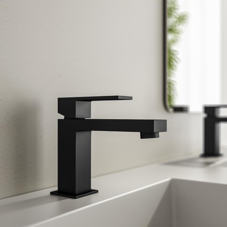 Rubinetto Lavabo A Cascata Con Led Termocromatico – Nero Opaco – Doppia Maniglia – XJTNLB - 4