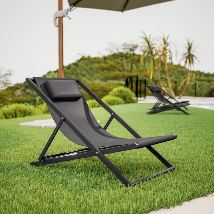 Sedie Da Giardino Sedie A Sdraio Pieghevoli In Legno Grigio