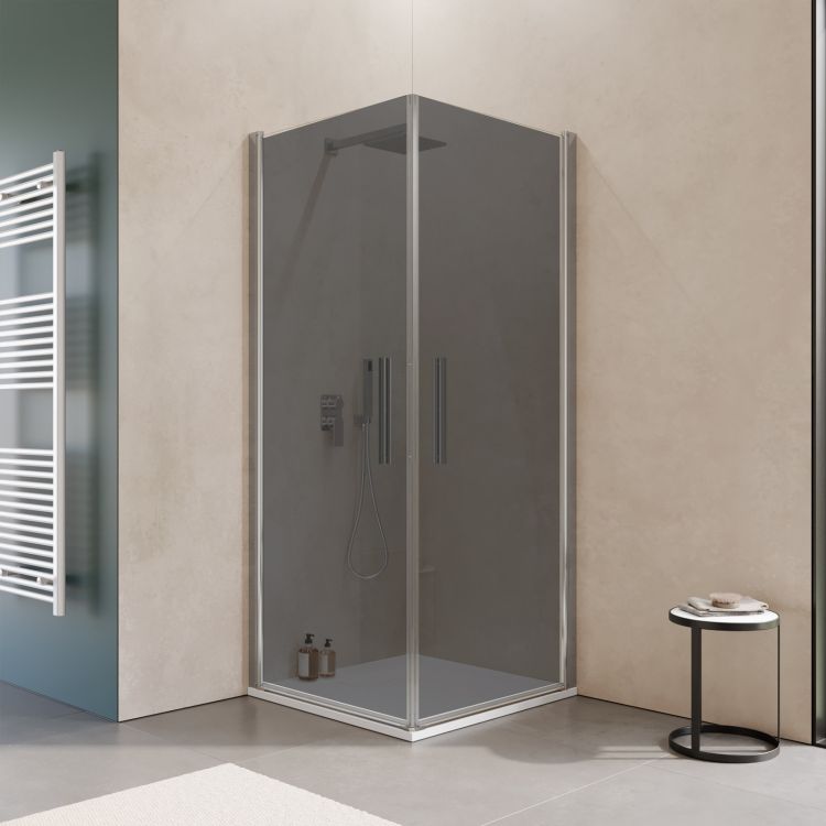 Vendita box doccia angolare anta fissa porta saloon misura 95x85 cm  trasparente