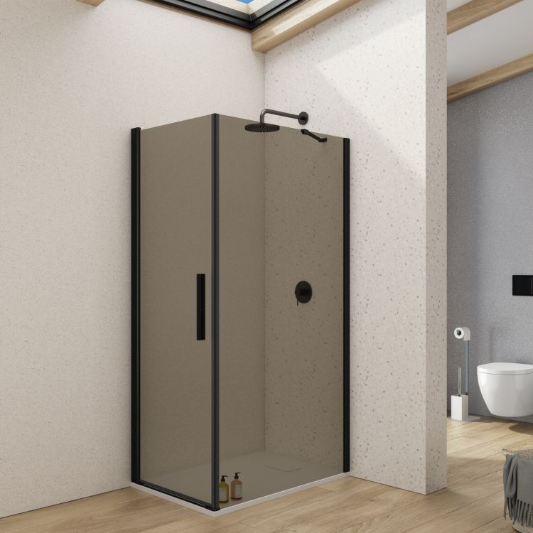 Cabina doccia angolo 120x70 vetro opaco altezza 180cm