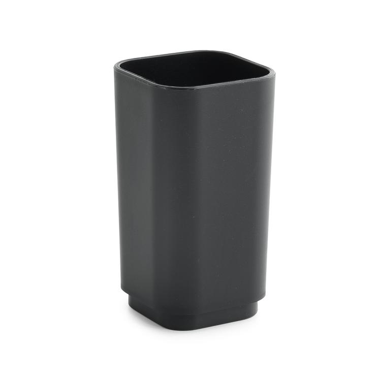 Portaspazzolino Da Parete Nero Opaco Con 2 Bicchieri In Vetro Smerigliato - Set Accessori Bagno Moderno Con Portaspazzolino Elettrico - 2