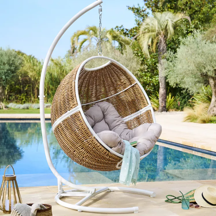 Sedia Amaca Da Giardino Ohuhu Con Cuscini - Altalena Sospesa Per Esterno E Interno, Portata 150kg - Foto 6