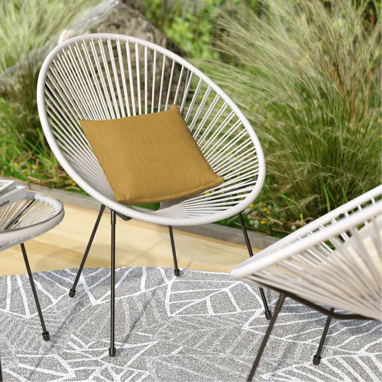 GDF Studio 300765 – Set Di 4 Cuscini Impermeabili Da Esterno – Colore Arancione – Quadrati E Rettangolari – 100% Poliestere - 2