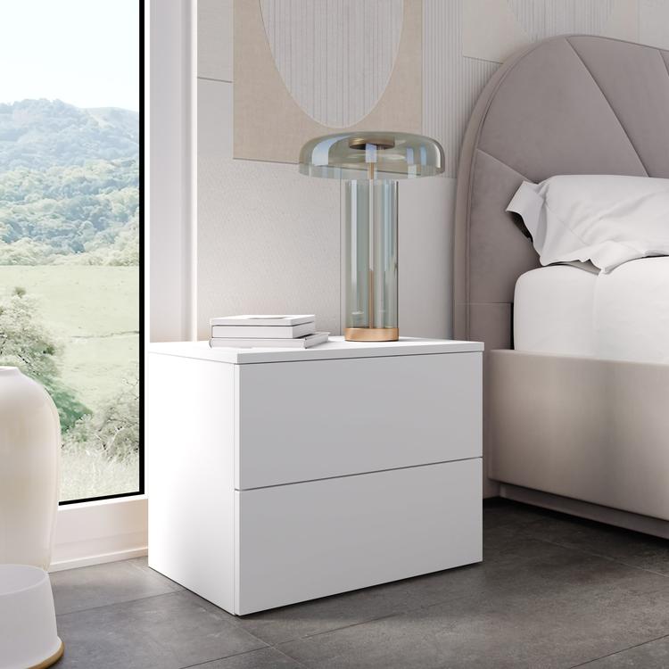 Set Di 2 Comodini Sospesi In Legno Nero Con Prese USB E Cassetto – Design Moderno Salvaspazio