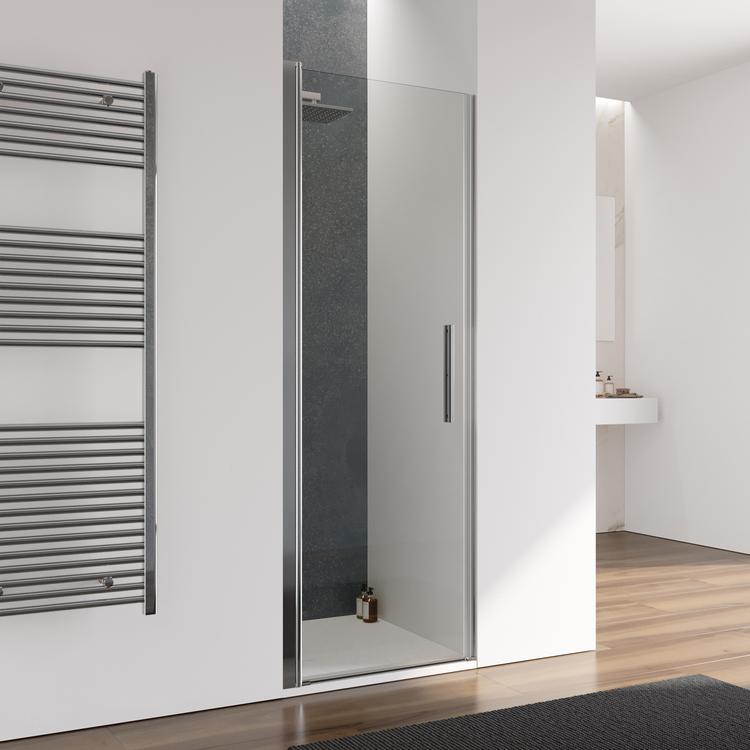 Box Doccia Scorrevole Per Nicchia 110x185 Cm - Vetro Temperato 5mm Con Profilo Cromo - Foto 13