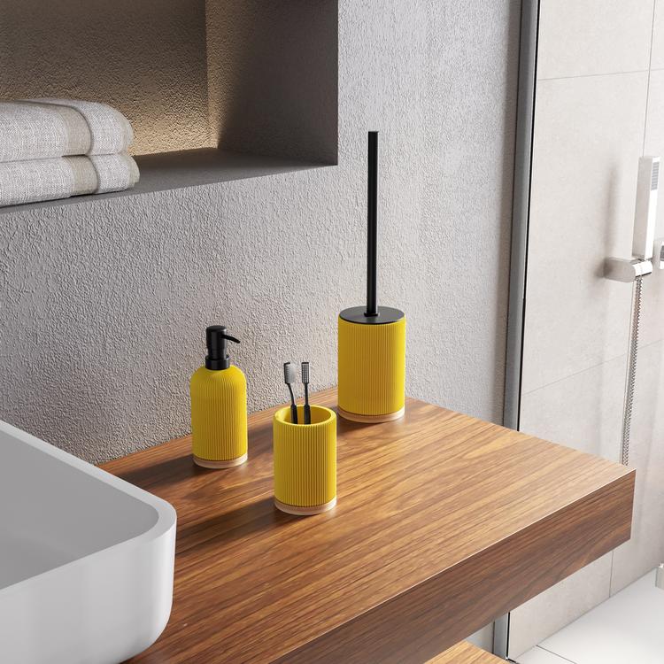 Set 4 accessori da bagno a muro in vetro e acciaio cromato - Linea Velvet