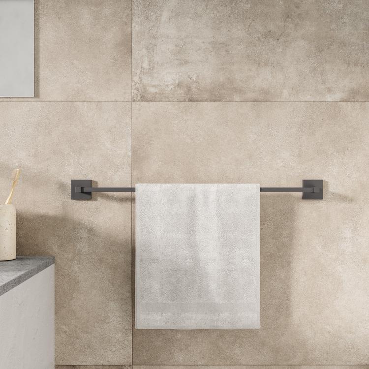 Porta asciugamani 30-60 CM Porta multi-asta Accessori per il bagno Portaoggetti da parete Gancio appendiabi Portaoggetti in alluminio Mensola nera opaca  13