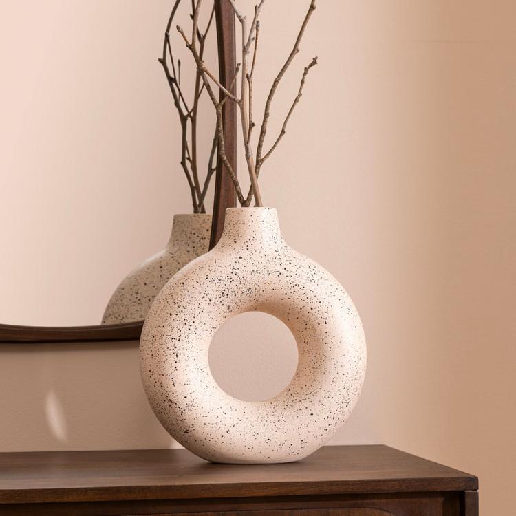 GMMH Vaso Decorativo In Ceramica Design Moderno – Altezza 18 Cm, Larghezza 20 Cm, Profondità 6 Cm, Per Fiori E Arredamento Casa - 2