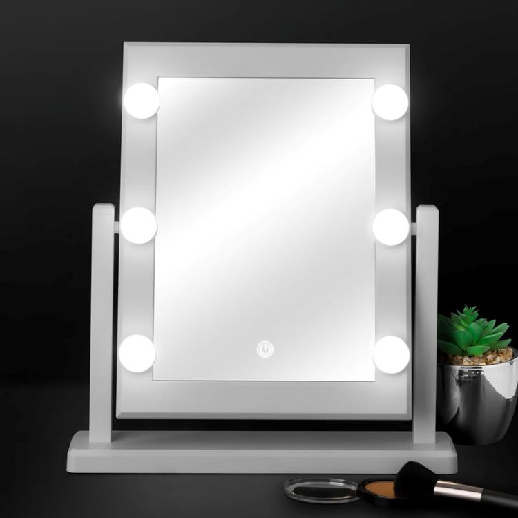 MOMOKUBA Specchio Trucco Con Luci, Ingranditore 20x, 8 Doppio Lato, 3 Colori, 64 LED