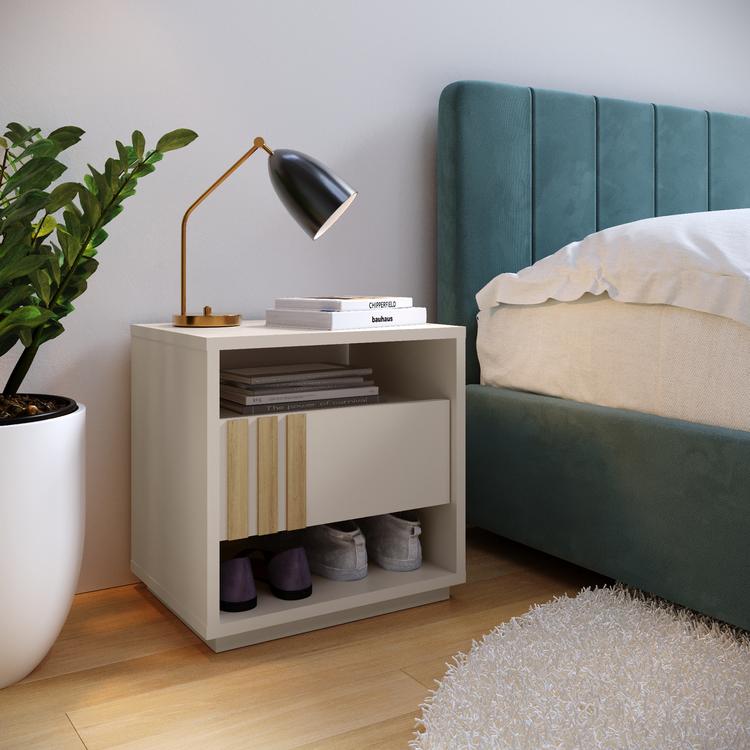 Comodino Moderno Verde Con 3 Cassetti E Ripiano – Struttura Con Gambe Dorate, Piccolo E Funzionale, Adatto A Camera E Soggiorno, 42x30x60 Cm