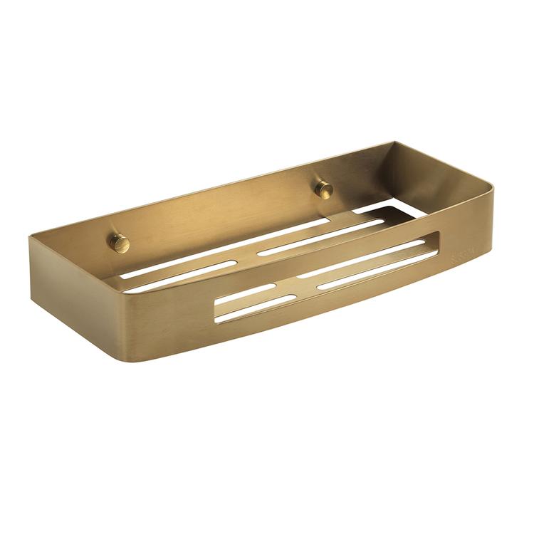 Portasapone Da Parete In Acciaio Inox 304 – Oro Spazzolato, Con Vassoio Di Scarico E Viti, Grande