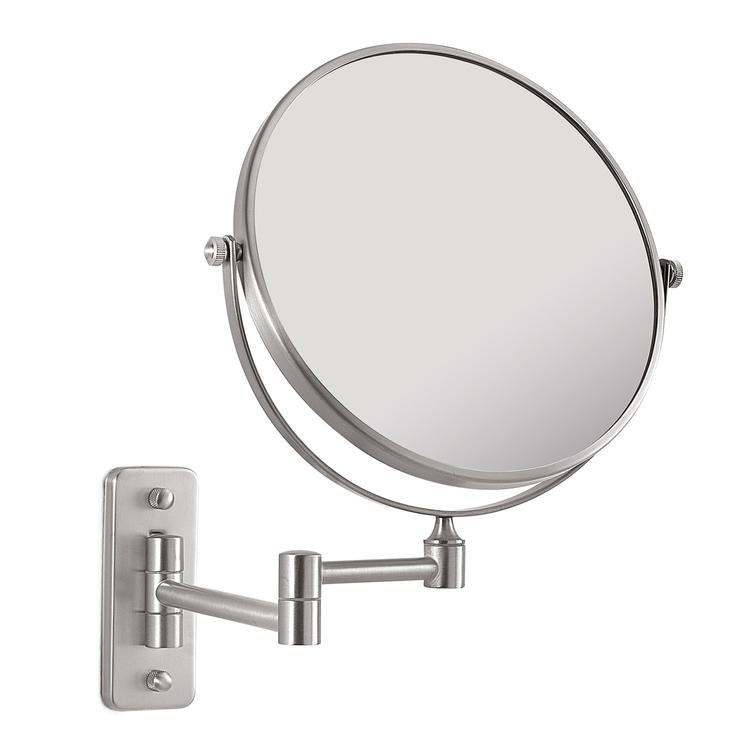 Specchio Da Tavolo Per Trucco 20 Cm Doppio Ingrandimento 1X/10x - Bronzo Antico - Altezza 35,6 Cm - Ottone