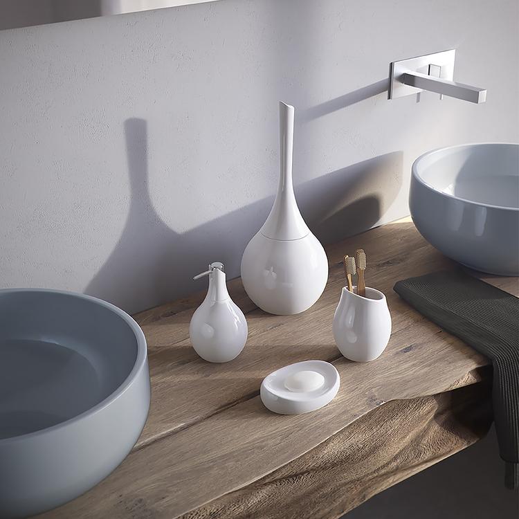 Set Bagno Wendy Meubetmoi - 4 Pezzi In Poliresina E Base Minerale, Design Classico Nero