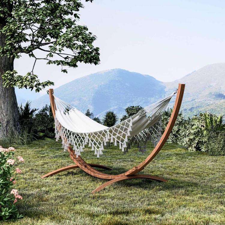 Amaca Da Giardino MilaniHome Cotone Naturale Beige 200x100 Cm - Per Esterno - Foto 3