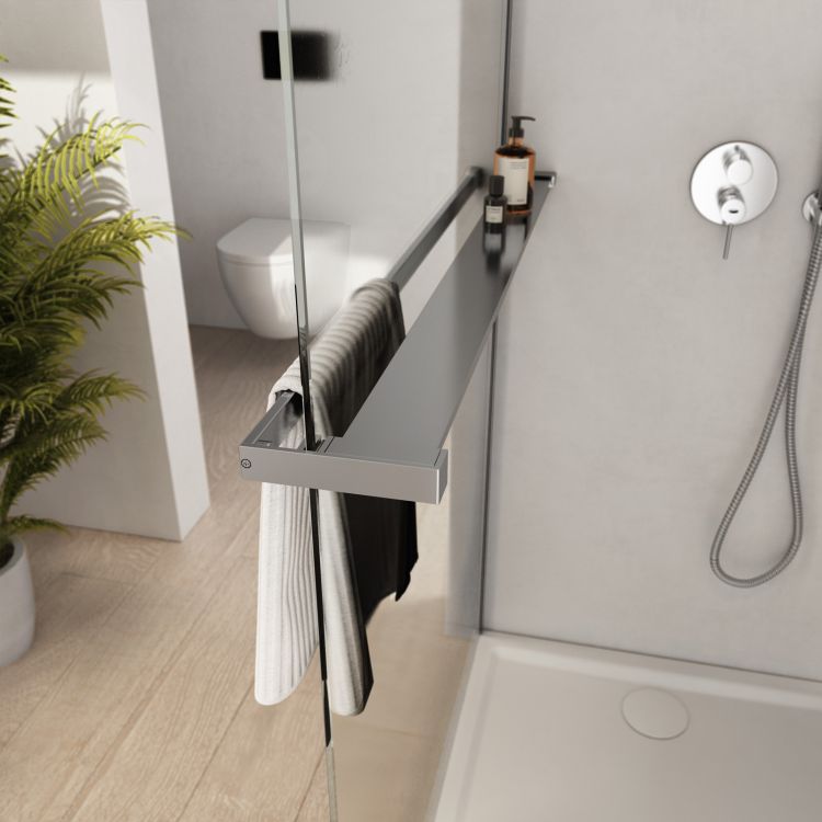Mensola doccia angolare in ottone cromato e plexiglass - accessori doccia
