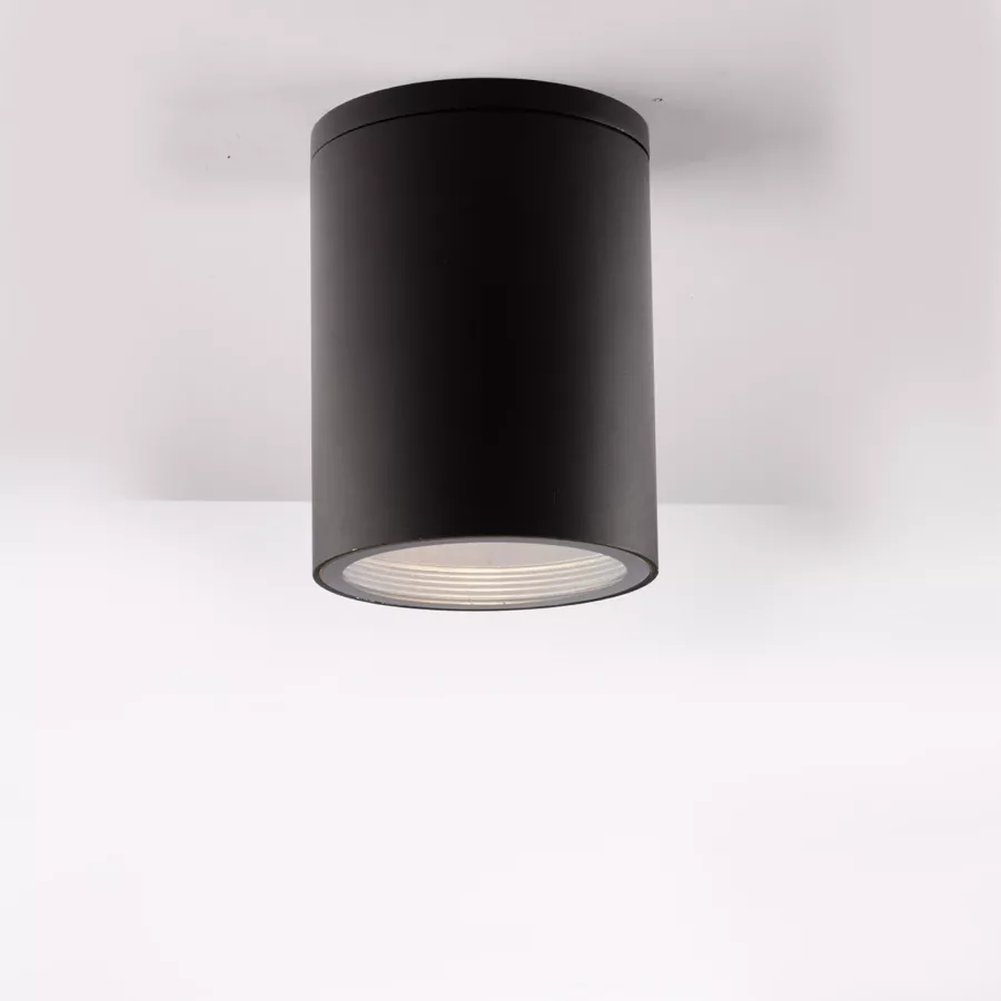 Plafoniera da esterno 14,5x17 cm alluminio nero