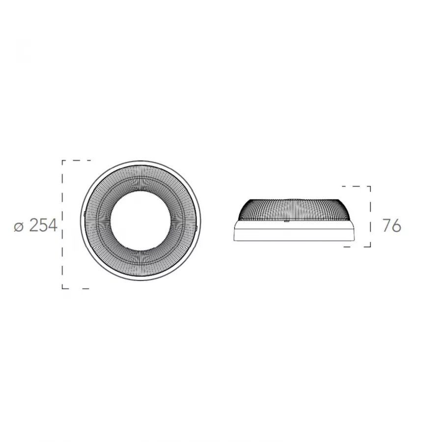 Plafoniera LED da esterno 25,4x 13 cm termoplastica bianco