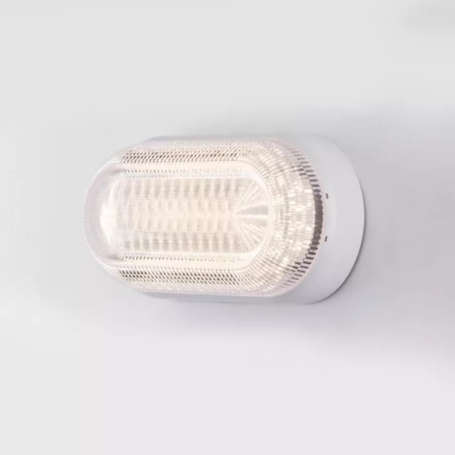 Plafoniera LED da esterno 25,4x 13 cm termoplastica bianco
