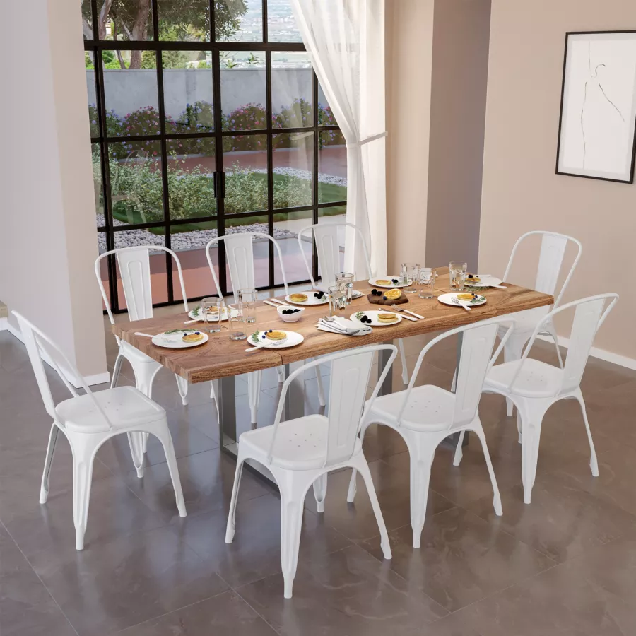 Tavolo da pranzo con 2 sedie, tavolo da bar con struttura in metallo,  tavolo da pranzo, tavolo da cucina, tavolo da bistrò, 100 x 40 x 90 cm