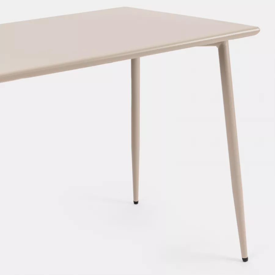 Set pranzo tavolo 70x120 cm e 4 sedie in acciaio tortora - Faber