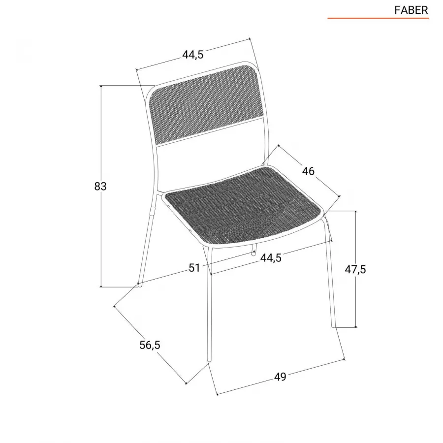 Set bistrot tavolo pieghevole 60x60 cm e 2 sedie in acciaio tortora - Faber