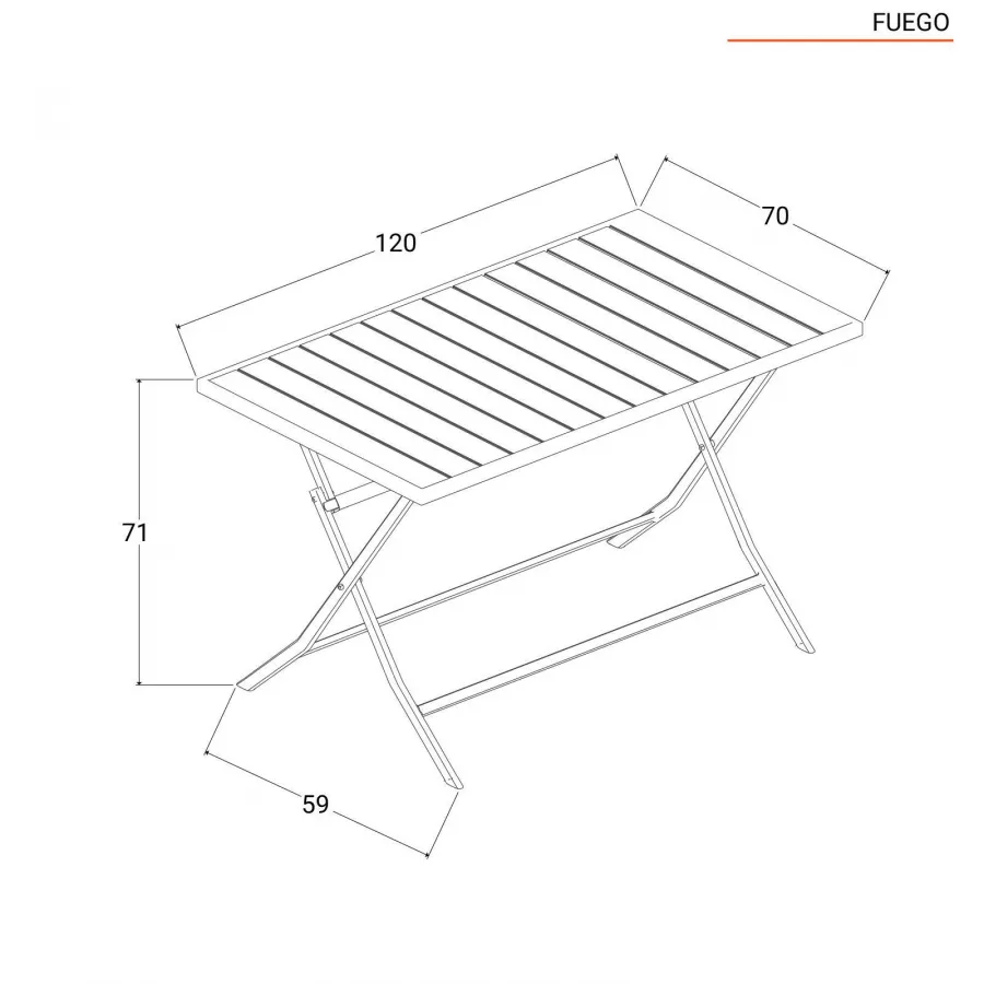 Set pranzo tavolo pieghevole 120x70 cm e 4 sedie pieghevoli in alluminio  bianco - Fuego