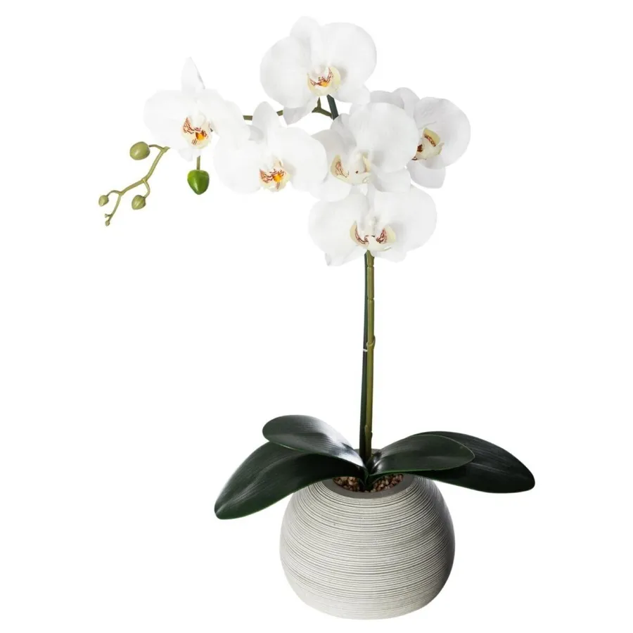 QUI-LO Perennial Gardens – Orchidea Artificiale In Vaso 55,9 Cm, Phalaenopsis Seta Rosa, Fiori Finti Bellissimi Per Casa - 2