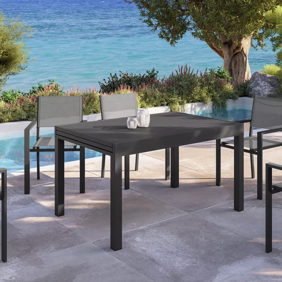 Tavolo da pranzo allungabile 135/270x90 cm in alluminio marrone - Carioca