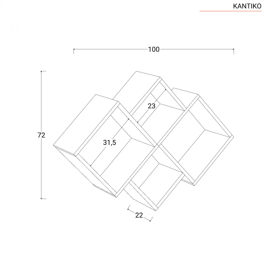 Colonna bagno ad angolo 37x141h cm in legno bianco 5 ripiani - Kantiko