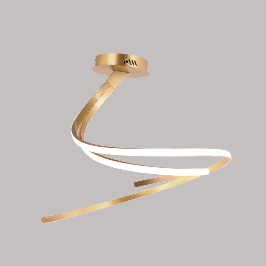 Plafoniera 45x13 cm in alluminio oro goffrato