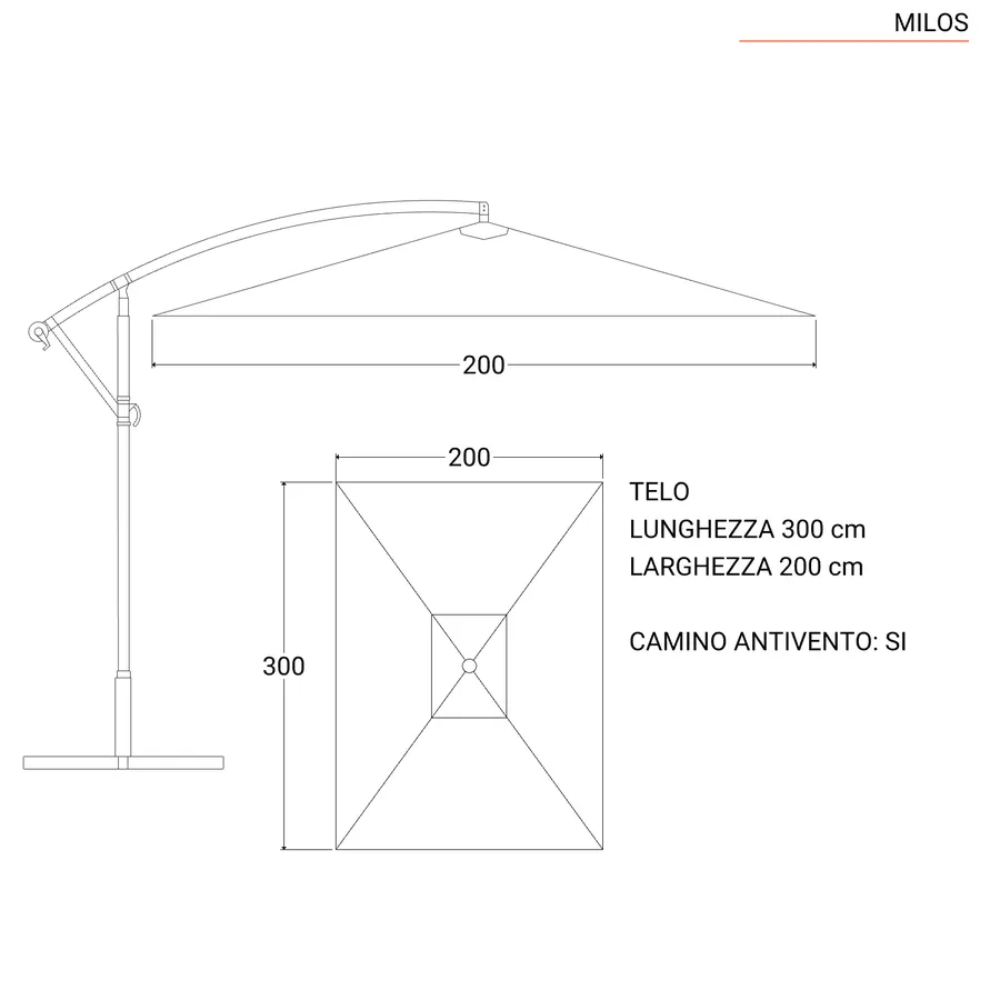 Ombrellone palo laterale 245 x 245 cm con telo ecru | Leroy Merlin