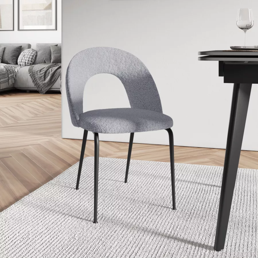 Sedia da scrivania in teddy regolabile in altezza Emmie