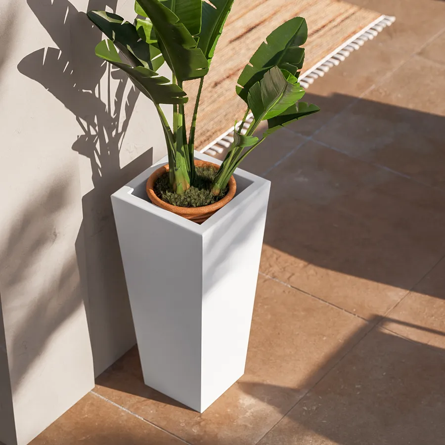 Portavaso in ceramica bianca 17x17x15 cm | Maisons du Monde