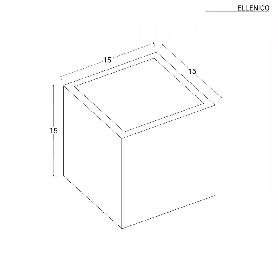 Vaso Nero Alluminio 26,5 x 26,5 x 41 cm